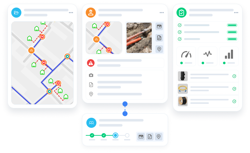 Illustrative contractor delivery workspace with materials, progress, and evidence.